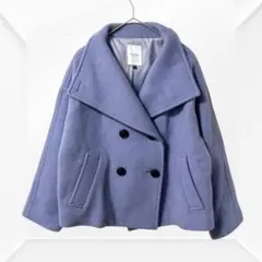 2684☆ ROSEBUD ビックカラーショートコート　S パープル　ピーコートのサムネイル