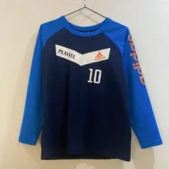 K384 adidas 長袖Tシャツ Lサイズ ネイビー/ブルー160cm