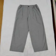 グレー ワイドパンツ　綿100% M〜Ｌサイズ　ゆったり目　低身長さん向け