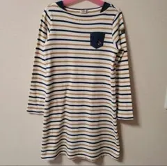 ミキハウス ダブルB ボーダー ワンピース 140