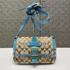 COACH ショルダーバッグ ベージュ/ブルー