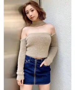 【GYDA】2WAYシャギーチョーカーニットトップス