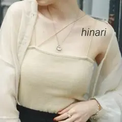 hinari ヒナリ　２wayカップ付きリブキャミ　ベージュ　Sサイズ