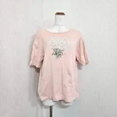 PEYTON PLACE SPORTS　花柄プリントTシャツ　綿100%　ピンクのサムネイル