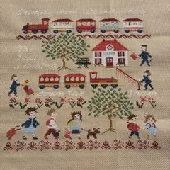 クロスステッチ完成品　サモイロフ　駅