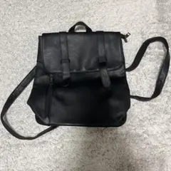 ✪*✪様 レザー ブラック バックパック ショルダーバッグ