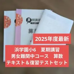 2025年度版浜学園 小6 日曜特訓 前期 灘コース テキスト➕トライアルテスト 浜学園 小6 入試直前特訓 PART2 国語、算数、理科 復習テストの通販 by