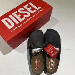 DIESEL ダークグレー スリッポンサンダル