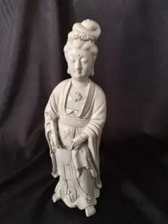 【時代古作品❗】明治時代　白磁　観音立像 観音像　観音様　伝世時代箱　仏教美術 時代古作品❗】明治時代 白磁 観音立像 観音像 観音様 伝世時代