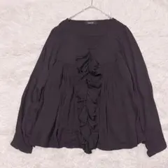 ZUCCA ズッカ フリル ブラウス ブラックのサムネイル