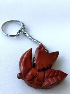 【昭和レトロ】 きつね 木製 キーホルダー 北海道 摩周湖 お土産品