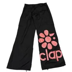 クラップCLAP カーゴ ロングパンツ Mサイズ ブラック ピンク ダンスウェア