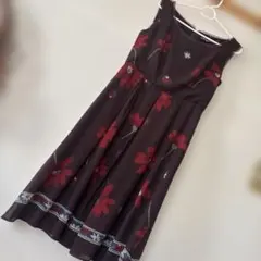 極美品✨M'S GRACY ノースリーブワンピース 花柄 ベルト Aライン