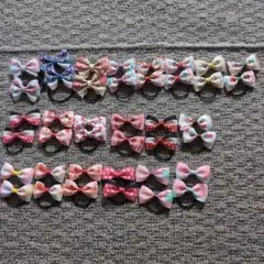 カラフルリボンヘアゴムセット