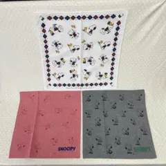 〈スヌーピー〉　ハンカチ30 〜ゴルフっぽいデザイン　3枚セット