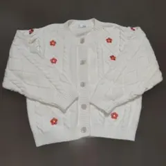フラワーシシュウニットカーディガン