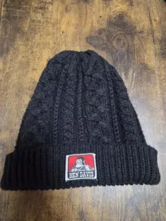 BEN DAVIS ブラック ケーブル編みビーニー