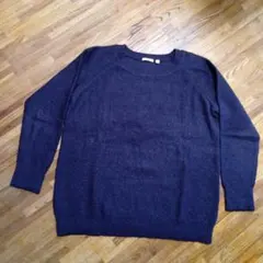 ユニクロ　セーターレディース　濃いパープル　クールネック　XLサイズ　モヘア混紡