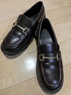 GU ボリュームソールビットローファー M ジーユー 厚底 ブラウン