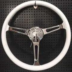 新品・未使用 ABS 白 ハーフビレットステアリング 350 MOMOピッチ70