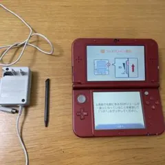 New3DS LL メタリックレッド 本体 充電器付 初期化&動作確認済み 中古