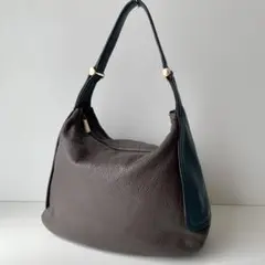 【FURLA】フルラ　ワンショルダーバッグ　ブラウン　ブルー　レザー　茶色