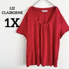 LIZ CLAIBORNE【1X】半袖トップス レッド