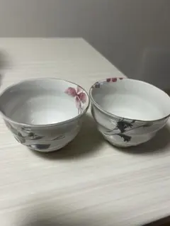 花柄陶磁器茶碗2個セット