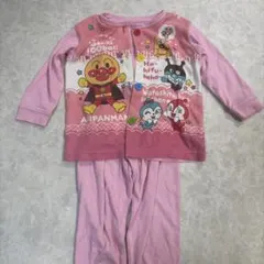 アンパンマン パジャマ 100 腹巻きつきズボン　ボタン練習
