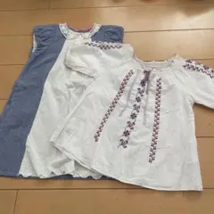 女の子　トップスとワンピースの2着セット 130cm