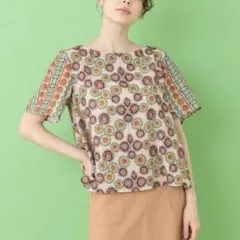 パピヨネ★SUM1 STYLEスミ スタイル花柄切り替えTシャツ ear PAPILLONNER（イアパピヨネ）の「【SUM1 STYLE（スミ スタイル