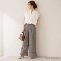 RoUge Vif ギンガムチェック ワイドパンツ 日本製 38のサムネイル