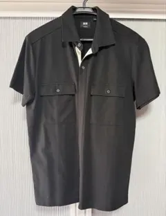ユニクロ×theory コラボ　ドライカノコフルオープンポロシャツ　ブラック　Lのサムネイル