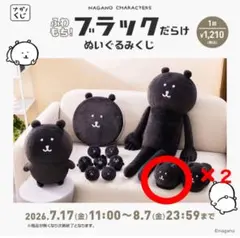 ナガノキャラクターズ ブラックだらけ ぬいぐるみくじ C賞 スリッパ 2