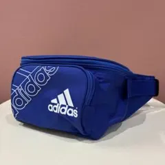 美品 adidas adidas ボディバッグ　ウエストポーチ ブルー