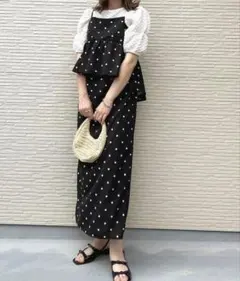 GeeRA【接触冷感・UV対策/S-LL展開】ペプラムキャミワンピースのサムネイル
