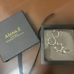 Alena.Z シルバー パール付きリング 3個セット　イヤーカフ