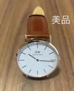 Daniel Wellington レザーベルトゴールド ブラウン40ミリのサムネイル