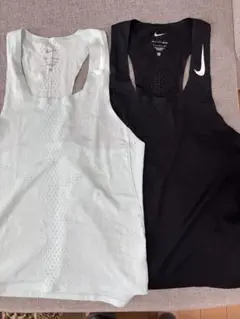 Nike エアロスイフト ライトグリーン& ブラック２枚セット　タンクトップ S