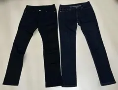 GU スキニーデニム ブラック＆ダークブルー セット