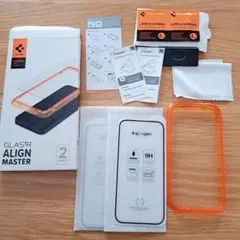 新品☆ 全面保護 ガラスフィルム iPhone 14 Pro ガイド付2枚