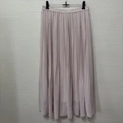 UNIQLO プリーツスカート ロングスカート ピンクベージュ ウエストゴム
