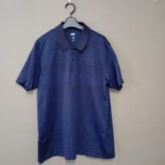 UNIQLO ユニクロ ドライEX ポロシャツ ネイビー ストライプ