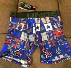 新品◆UNDER ARMOUR デザインインナーMD フィッテッド　紺×赤