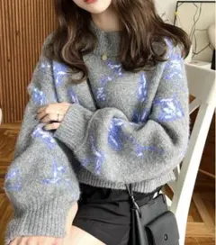 神戸レタス　花柄ニット