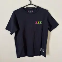 PSYCHO BUNNY ネイビー　カラフルプリント　カットソー　Tシャツ
