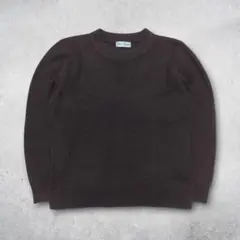 リブニット クルーネック プルオーバー セーター ブラウン М シンプル