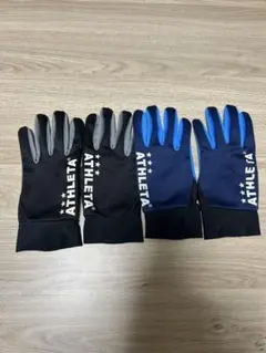 ATHLETA サッカーグローブ ネイビー/ブルー/ブラック手袋2個