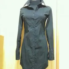 ◆デュラス◆黒ロングシャツ◆大人綺麗のサムネイル
