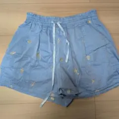 MERCURY DUO ショートパンツ ライトブルー 刺繍入り フリーサイズ